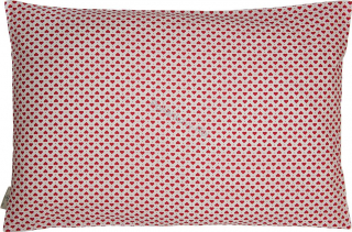 Povlak na polštář Bílý s červenými srdíčky 40 x 60 cm