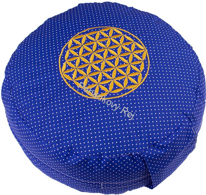 Vyšívaný meditační polštář Blue dot