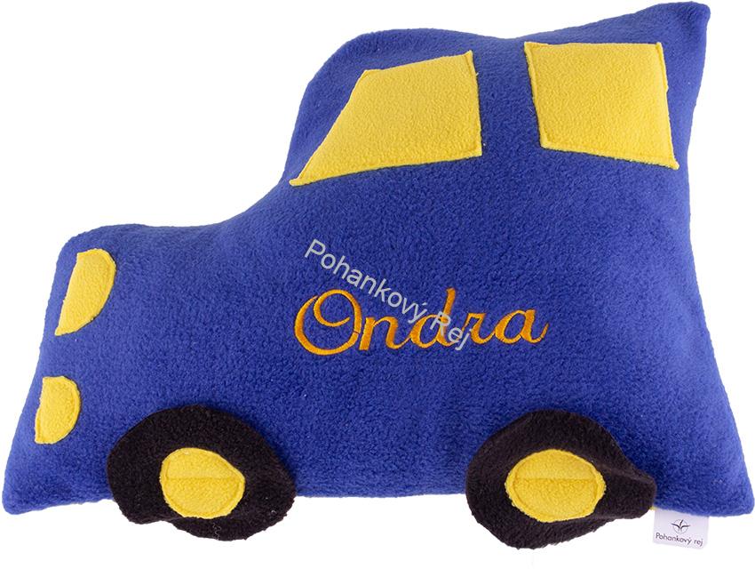 Polštářek Auto s volitelnou výšivkou jména 35 x 40 cm