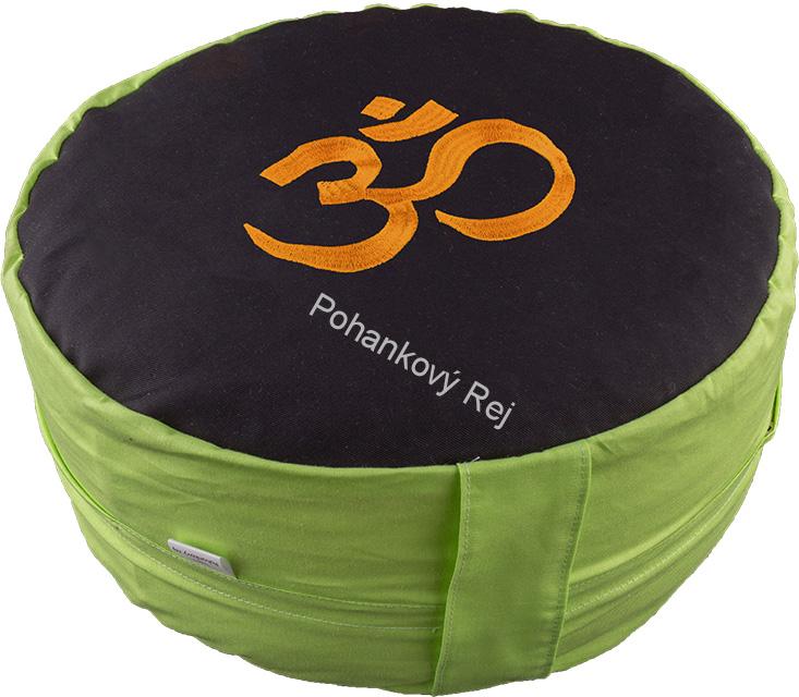 Vyšívaný meditační polštář Zelenožlutý - Óm