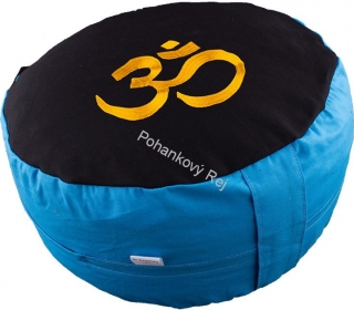 Vyšívaný meditační polštář Modrý - Óm
