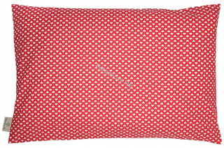 Povlak na polštář Červený s bílými srdíčky 28 x 37 cm